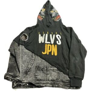 Very Rare- Iro Ochi Blue Half Denim Honshu WLVS JPN Embroidered‎ Hoodie Small